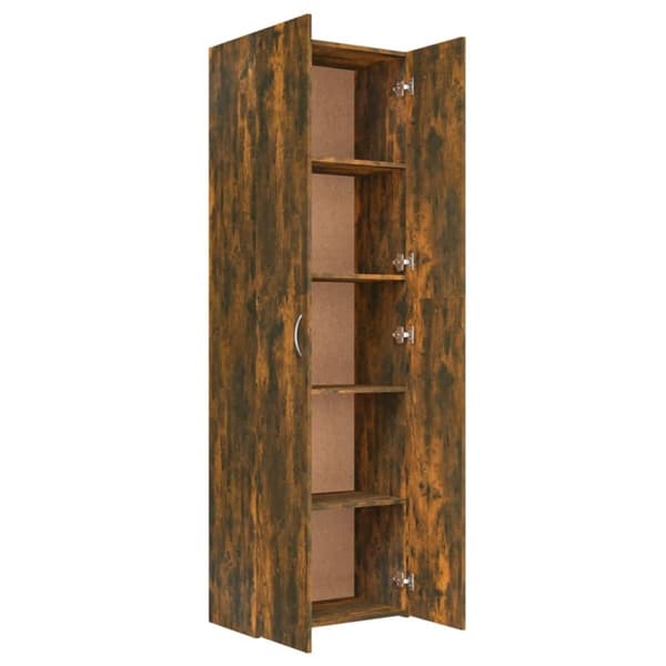 vidaXL Kontorskap røkt eik 60x32x190 cm konstruert tre