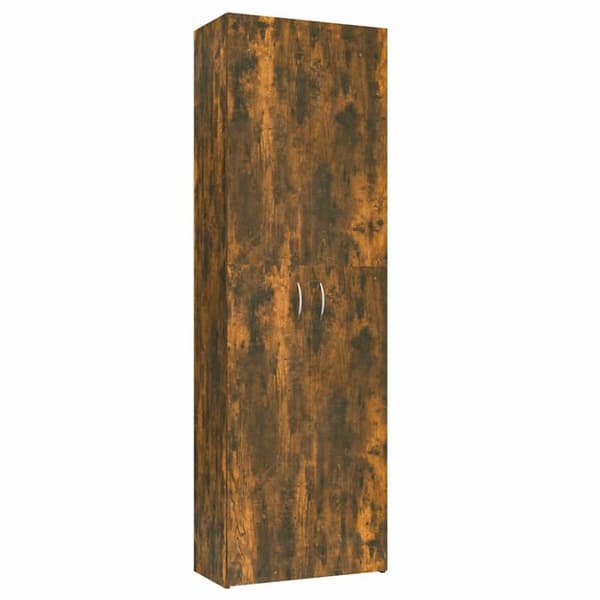 vidaXL Kontorskap røkt eik 60x32x190 cm konstruert tre