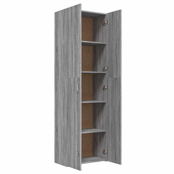 vidaXL Kontorskap grå sonoma 60x32x190 cm konstruert tre