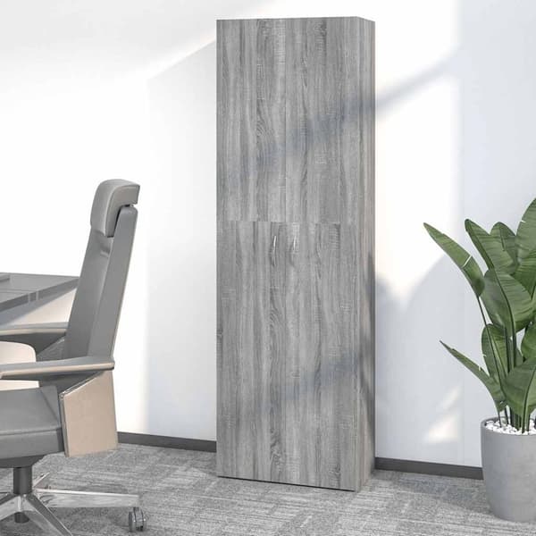vidaXL Kontorskap grå sonoma 60x32x190 cm konstruert tre