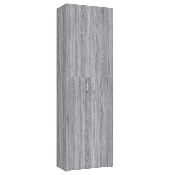 vidaXL Kontorskap grå sonoma 60x32x190 cm konstruert tre
