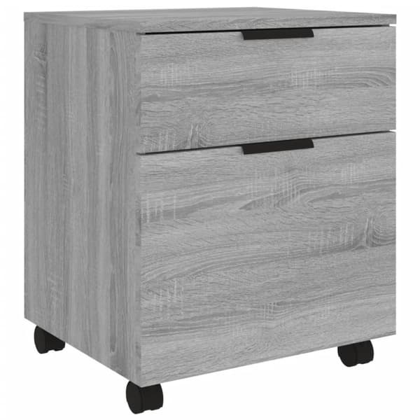 vidaXL Mobilt arkivskap med hjul grå sonoma 45x38x54 cm konstruert tre