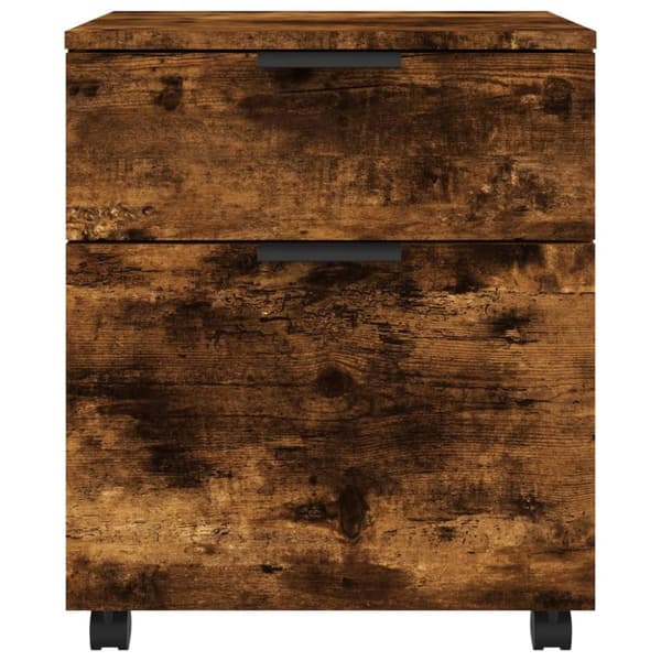 vidaXL Mobilt arkivskap med hjul røkt eik 45x38x54 cm konstruert tre