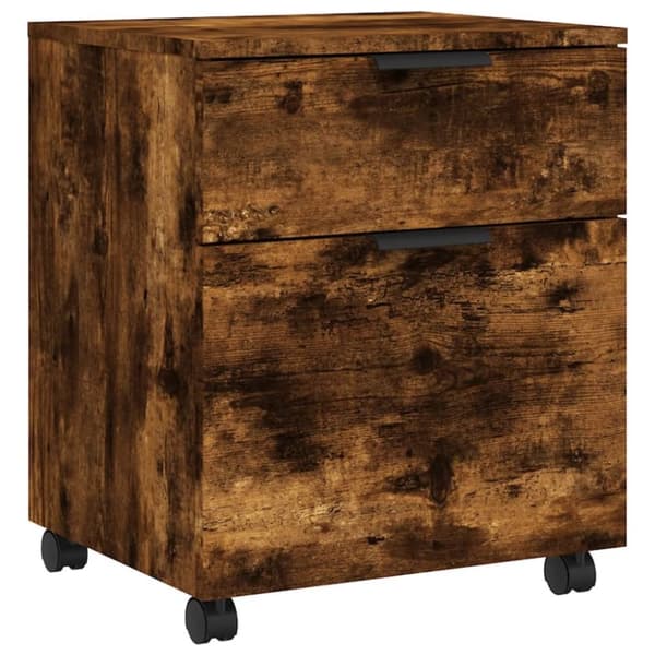 vidaXL Mobilt arkivskap med hjul røkt eik 45x38x54 cm konstruert tre