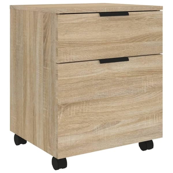 vidaXL arkivskab med hjul 45x38x54 cm konstrueret træ sonoma-eg