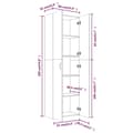 Pikkukuva 9 / 10: vidaXL Toimistokaappi harmaa Sonoma 60x32x190 cm tekninen puu