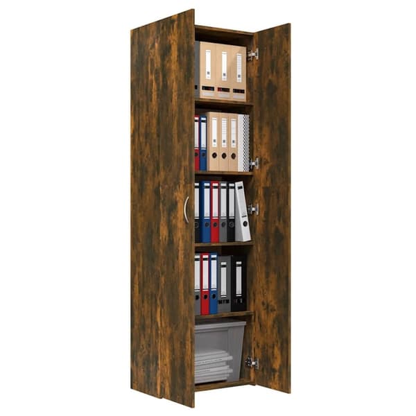 vidaXL kontorskab 60x32x190 cm konstrueret træ røget egetræ