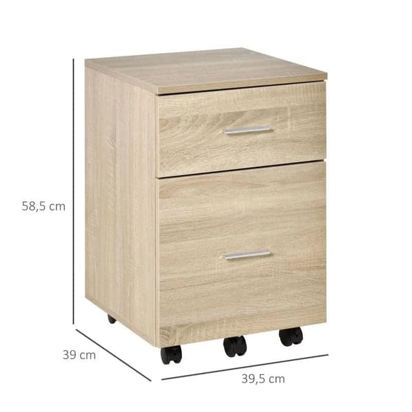 Rootz Filing Cabinet - File Cabinet - Mobile Container - Office Container - Office Cabinet - Storage Container - 39.5 cm x 39 cm x 58.5 cm