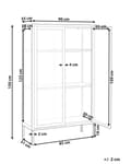 Miniatyrbillede 3 af 8: Vitrineskab Hvid Stål 150 x 90 cm Lavt Vitrine Skænk med Glaslåger Hylder Design Glasskab til Stue Entré Tilbehør Glasvitrine