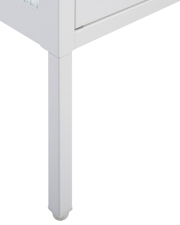 Kontorskap Hvit Stål 90 x 35 x 111 cm Metall 2 Dører Glass Front og Sider Skjerm