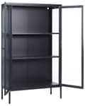 Miniatyrbilde 5 av 8: Kontorskap Svart Stål 90 x 35 x 150 cm Metall 2 Dører Glass Front og Sider Skjerm