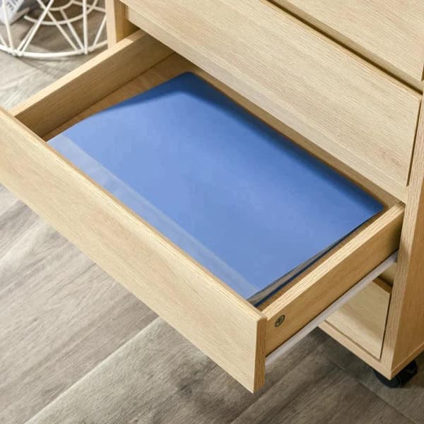 Rootz Arkivskab - Kontorskab - Mobil beholder med 4 skuffer - Naturlig - 46 cm x 40 cm x 65 cm