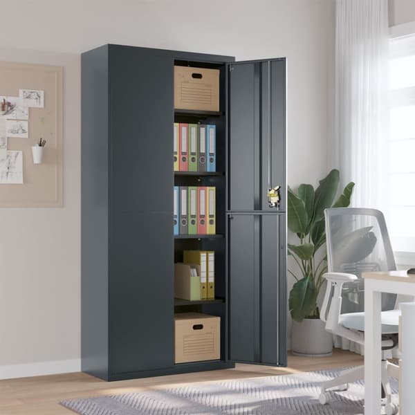 vidaXL Arkivskap antrasitt 90x40x200 cm stål