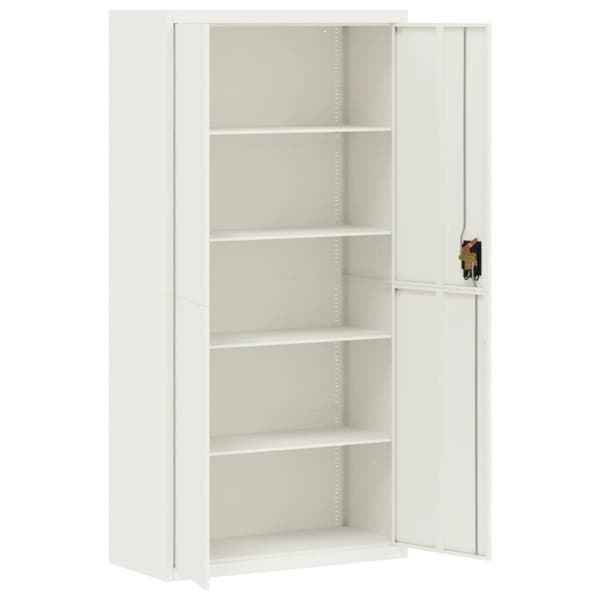 vidaXL Förvaringsskåp vit 90x40x180 cm stål