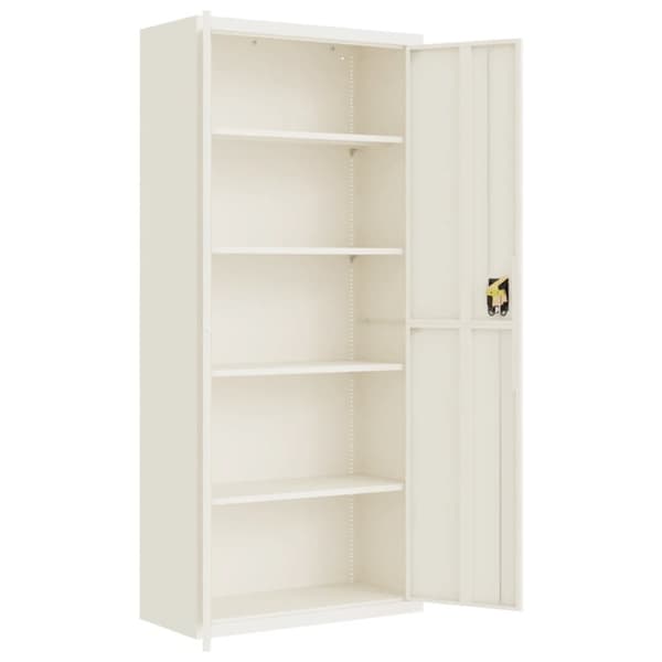 vidaXL Dokumentskåp vit 90x40x200 cm stål