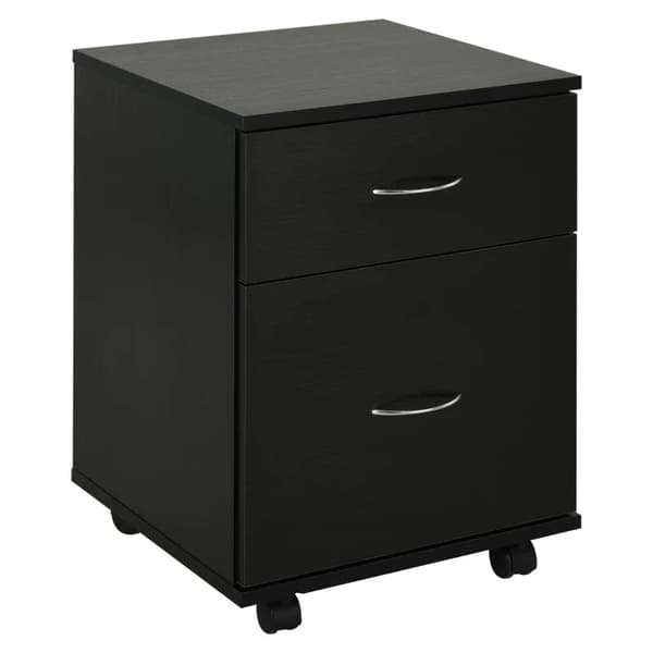 Rootz Rolling Cabinet - Rolling Container - Office Container - Mobile File Cabinet - File Cabinet - 2 Drawer Filing Cabinet - Chest Of Drawers - Black