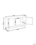 Miniatyrbillede 3 af 9: Skænk Hvid Stål Glas Lav Metal Kommode med Justerbare Hylder Industrielt Opbevaring Dupper Kabelstyring TV Bord Kontor Møbel Design