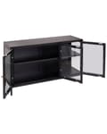 Miniatyrbillede 6 af 9: Skænk Hvid Stål Glas Lav Metal Kommode med Justerbare Hylder Industrielt Opbevaring Dupper Kabelstyring TV Bord Kontor Møbel Design