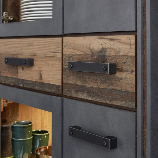 Rootz Living Room Standregal - Storage Unit - Shelf - Bookcase - Shelving - Organizer - Display Stand - Brown (Oldwood Matera) - 89 x 212 x 42 cm