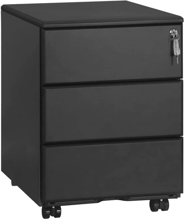 Rootz Roll Container Arkivskåp - Mobilt arkivskåp - Office Storage Organizer - Förmonterad - Säkert låssystem - Gott förvaringsutrymme - Stål - 52,4 c