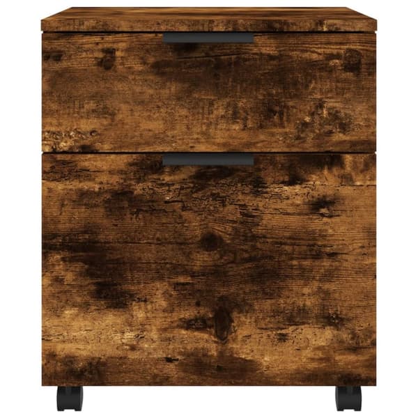 vidaXL Dokumentskåp med hjul Rökfärgad ek 45x38x54 cm konstruerat trä - Arkivskåp