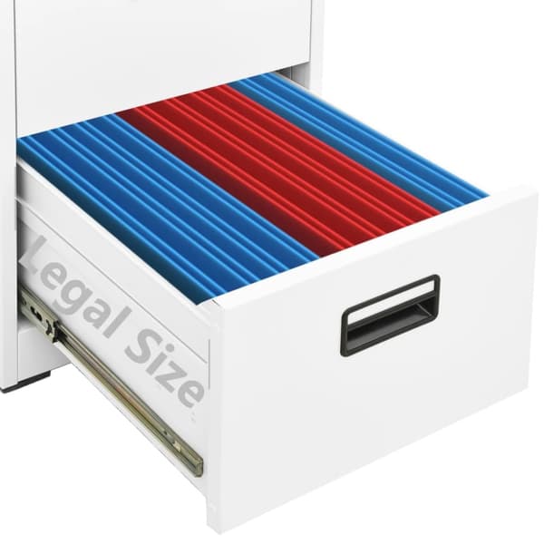 vidaXL Dokumentskåp vit 46x62x133 cm stål -  Arkivskåp