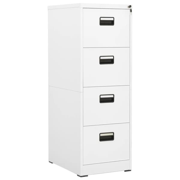 vidaXL Dokumentskåp vit 46x62x133 cm stål -  Arkivskåp
