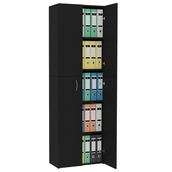 vidaXL Kontorsskåp svart 60x32x190 cm konstruerat trä -  Arkivskåp