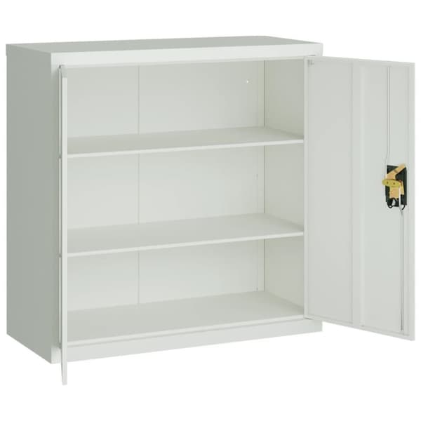 vidaXL Toimistokaappi 2 ovella 90 cm harmaa metalli -  Arkistokaapit