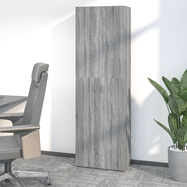 vidaXL Kontorsskåp grå sonoma 60x32x190 cm konstruerat trä - Arkivskåp