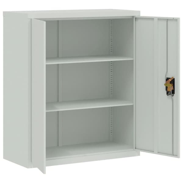 vidaXL Dokumentskåp ljusgrå 90x40x105 cm stål - Arkivskåp