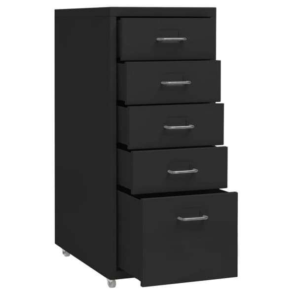 The Living Store mobilt arkivskab 28x41x69 cm metal sort - Arkivskabe