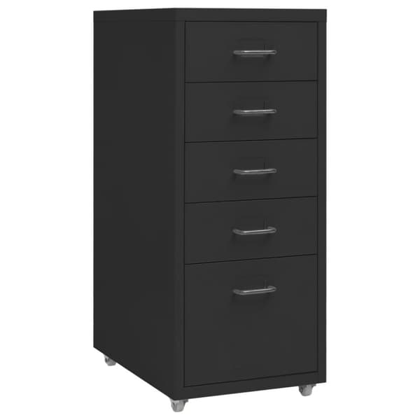 The Living Store mobilt arkivskab 28x41x69 cm metal sort - Arkivskabe