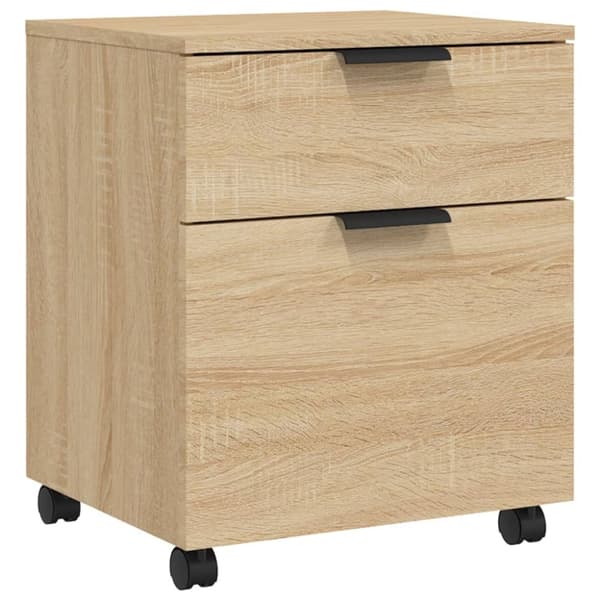 The Living Store Dokumentskåp med hjul sonoma-ek 45x38x54 cm konstruerat trä - Arkivskåp