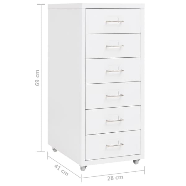 The Living Store mobilt arkivskab 28x41x69 cm metal hvid - Arkivskabe