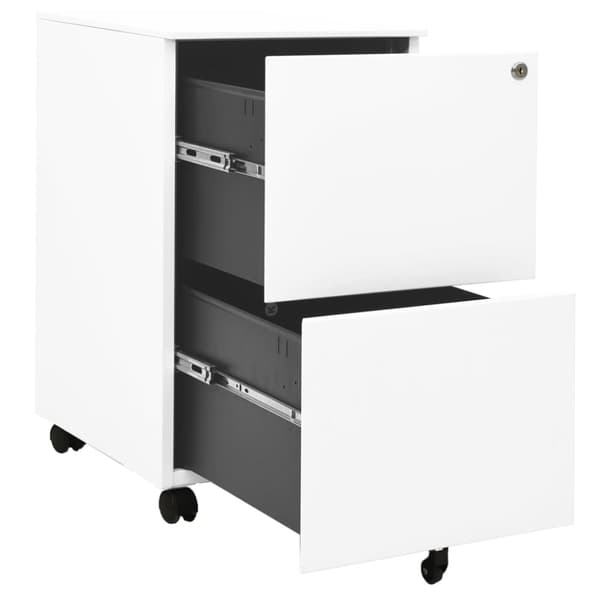 The Living Store mobilt arkivskab 39x45x67 cm stål hvid - Arkivskabe