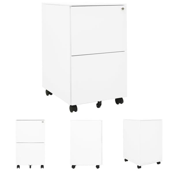 The Living Store mobilt arkivskab 39x45x67 cm stål hvid - Arkivskabe