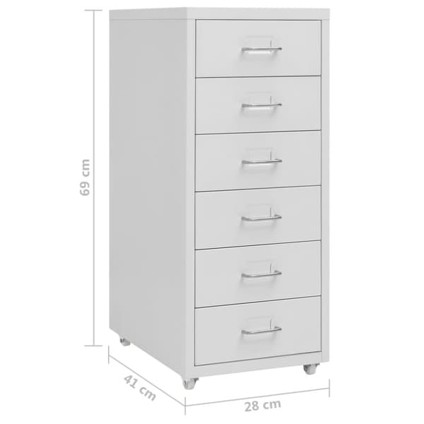 The Living Store mobilt arkivskab 28x41x69 cm metal grå - Arkivskabe