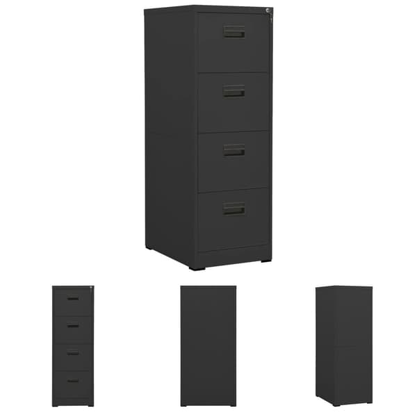 The Living Store Dokumentskåp antracit 46x62x133 cm stål - Arkivskåp