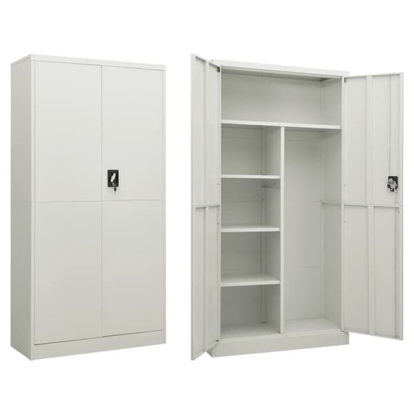 The Living Store Förvaringsskåp ljusgrå 90x40x180 cm stål - Arkivskåp