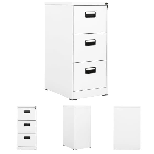 The Living Store Dokumentskåp vit 46x62x102,5 cm stål -  Arkivskåp