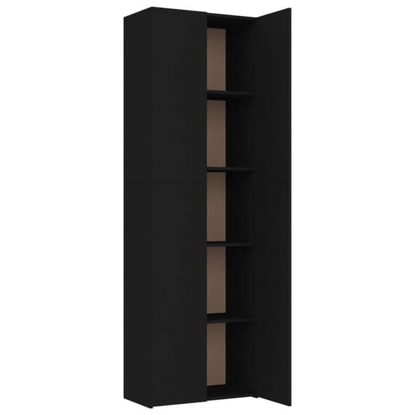 The Living Store Kontorsskåp svart 60x32x190 cm konstruerat trä -  Arkivskåp
