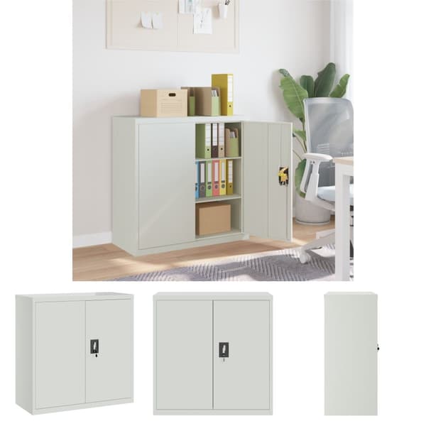 The Living Store Kontorsskåp 2 dörrar 90 cm stål -  Arkivskåp