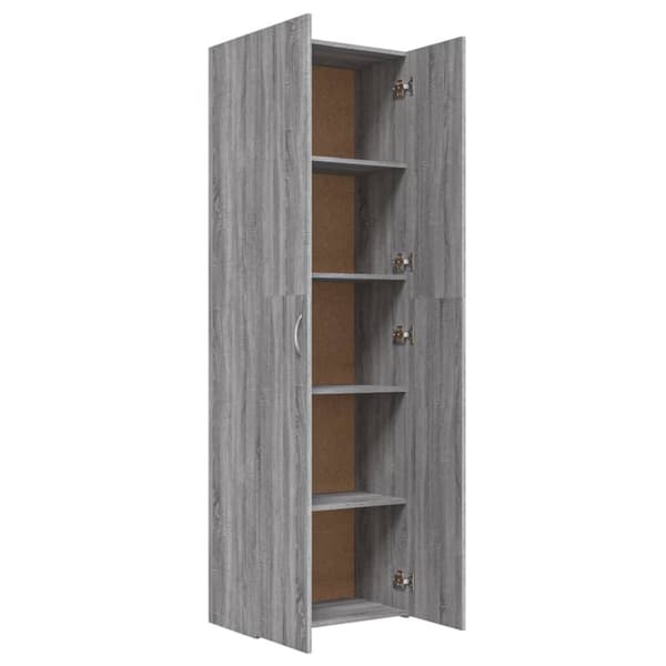 The Living Store kontorskab 60x32x190 cm konstrueret træ grå sonoma-eg -  Arkivskabe