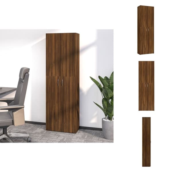 Arkistokaapit - Living Toimistokaappi ruskea tammi 60x32x190 cm tekninen puu