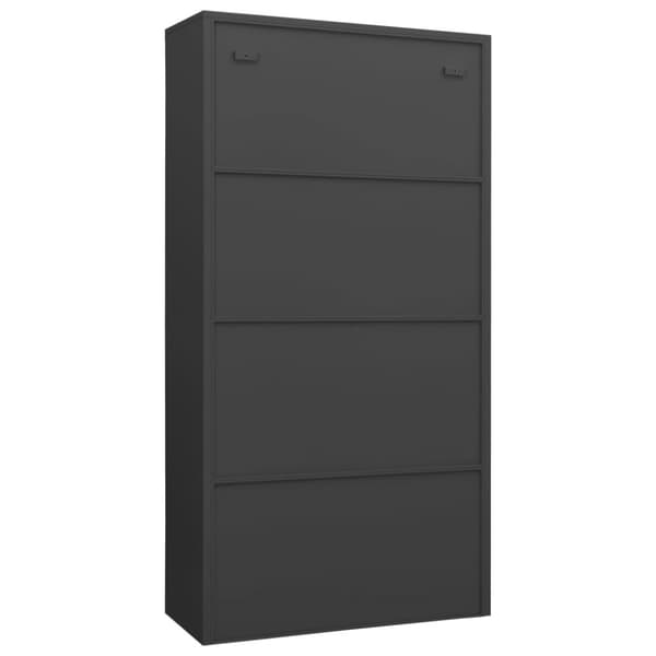Arkivskabe - Living skab med lås 90x40x180 cm stål antracitgrå