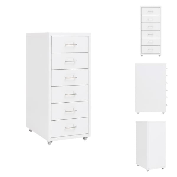 Arkivskabe - Living mobilt arkivskab 28x41x69 cm metal hvid