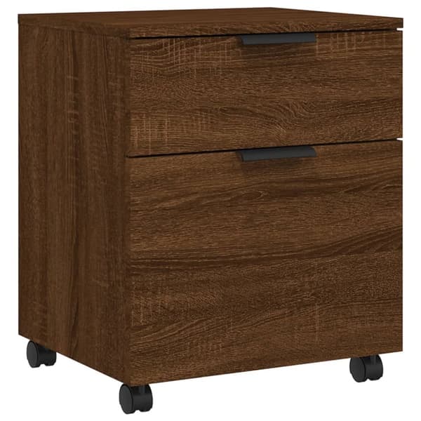 Arkivskabe - Living arkivskab med hjul 45x38x54 cm konstrueret træ brunt egetræ