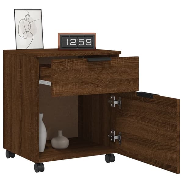 Arkivskabe - Living arkivskab med hjul 45x38x54 cm konstrueret træ brunt egetræ