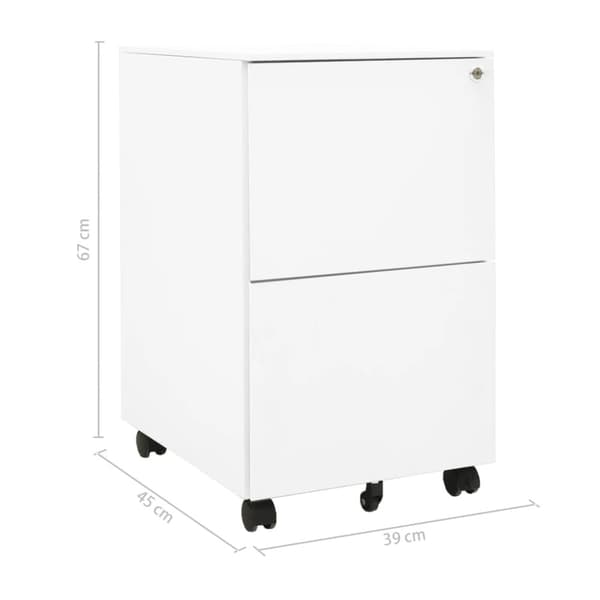 Arkivskabe - Living mobilt arkivskab 39x45x67 cm stål hvid